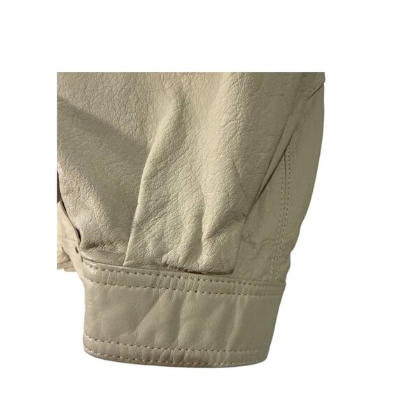 Avanti Tan Genuine Leather Bomber Jacket Size M, Made in Korea Pre-Owned - Picture 2 of 15